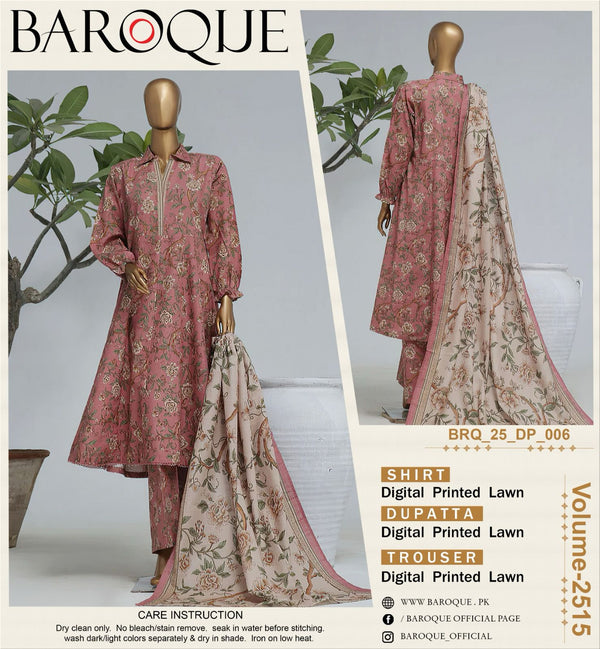 3 Piece Embroidered Lawn | B-08