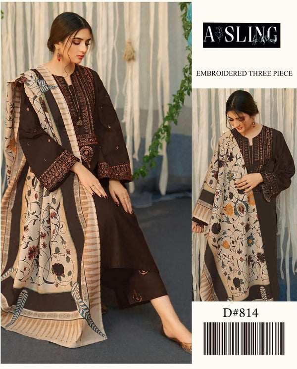 3 Piece Embroidered Lawn | AS-03