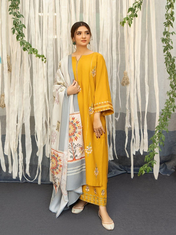 3 Piece Embroidered Lawn | AS-01
