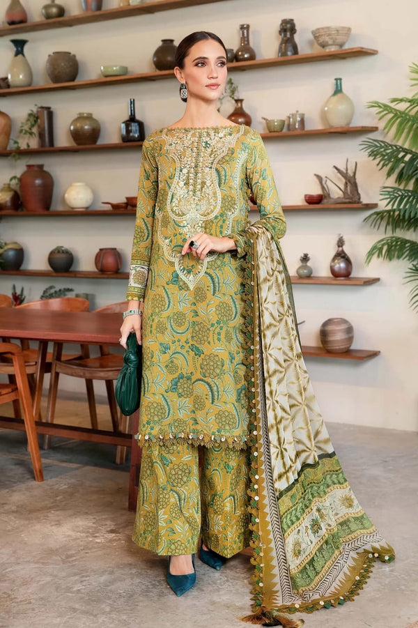 3 Piece Embroidered Lawn |  MB-50