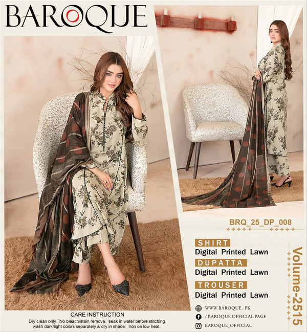 3 Piece Embroidered Lawn | B-07