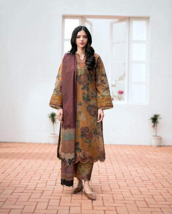 3 Piece Embroidered Lawn | B-06