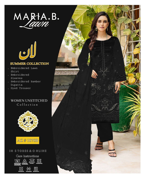 3 Piece Embroidered Lawn | MB-03