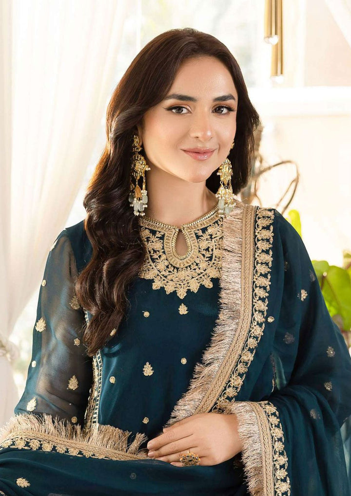 Asim Jofa Luxury Embroidered Chiffon Suit – 3 Piece Unstitched with Heavy Dupatta