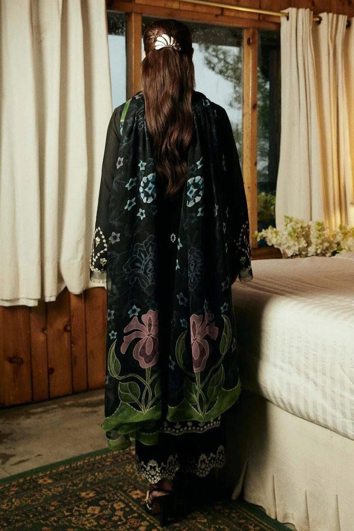 Embroidered Lawn & Zarri Diamond Shawl 3-Piece Unstitched Suit