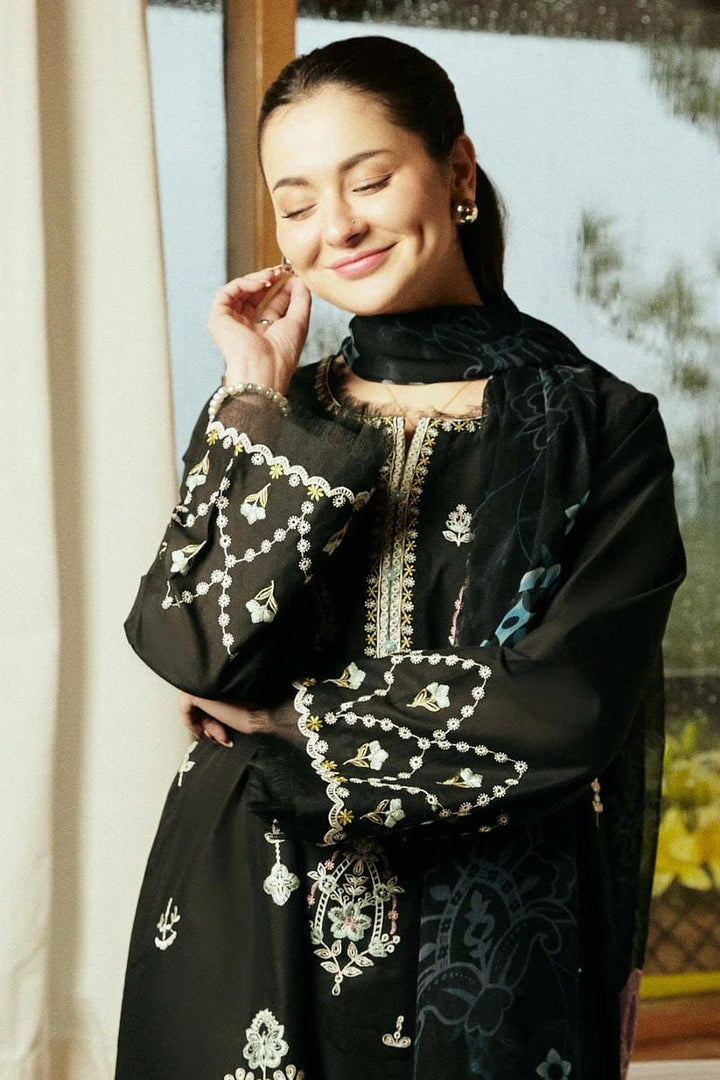 Embroidered Lawn & Zarri Diamond Shawl 3-Piece Unstitched Suit