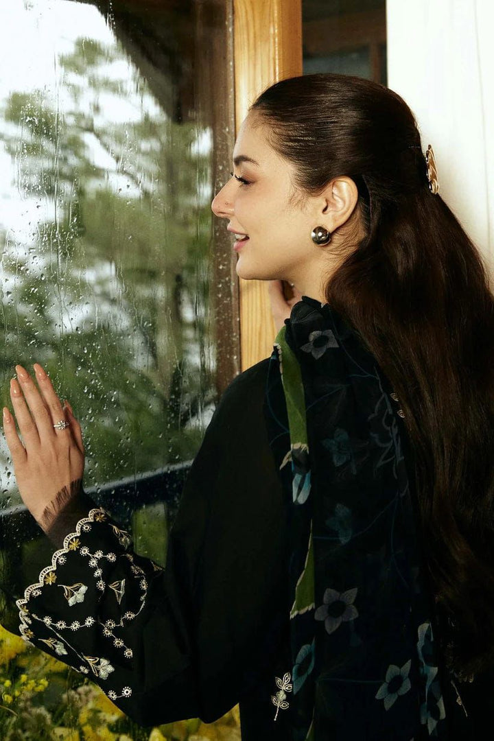 Embroidered Lawn & Zarri Diamond Shawl 3-Piece Unstitched Suit