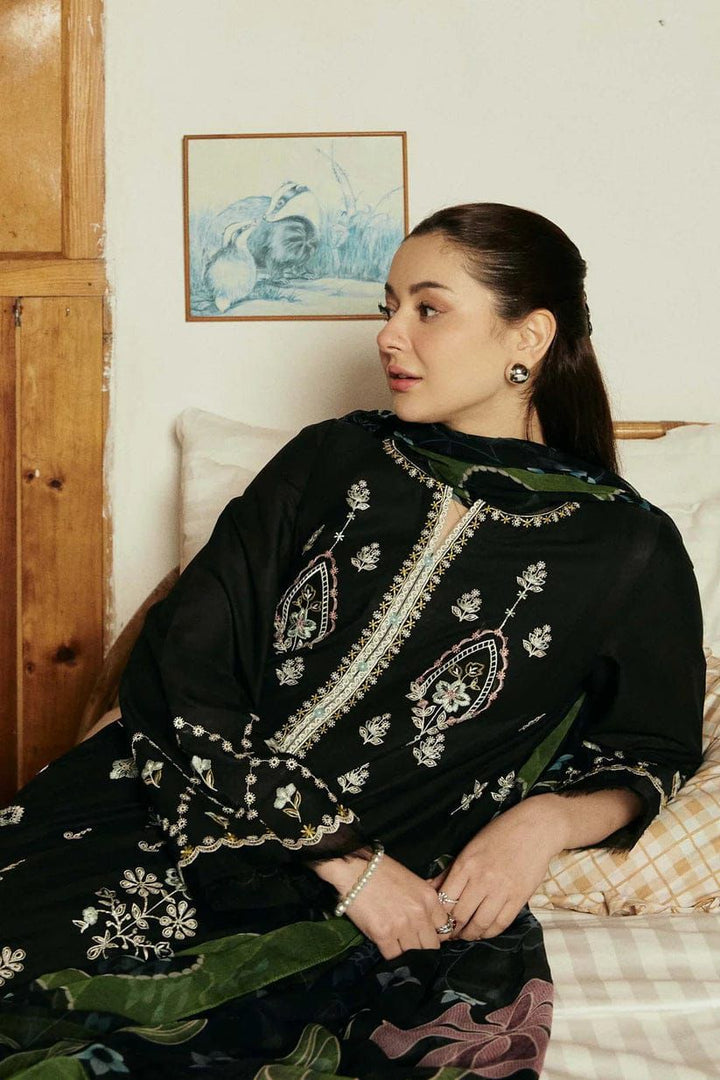 Embroidered Lawn & Zarri Diamond Shawl 3-Piece Unstitched Suit