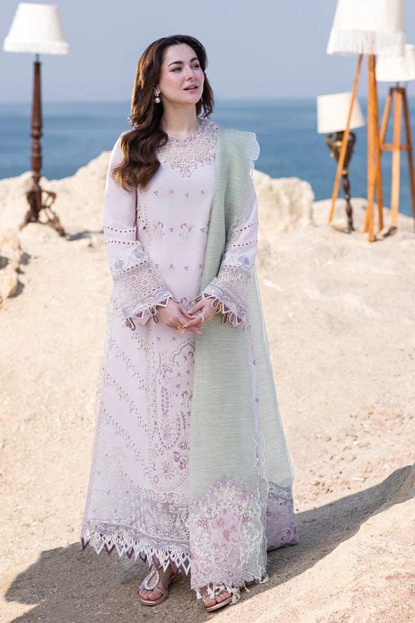 Luxury Embroidered Lawn Suit with Khaddi Net Dupatta – 3 Piece Unstitched