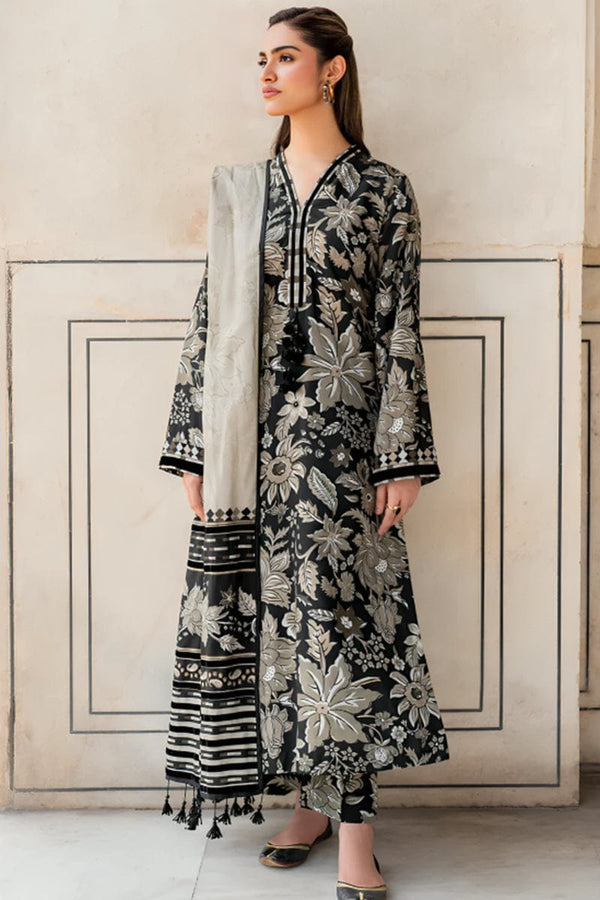3 Piece Embroidered Lawn | B-09