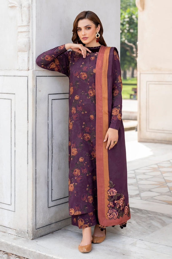 3 Piece Embroidered Lawn | B-11