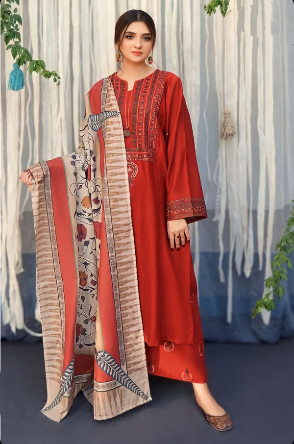 3 Piece Embroidered Lawn | AS-02