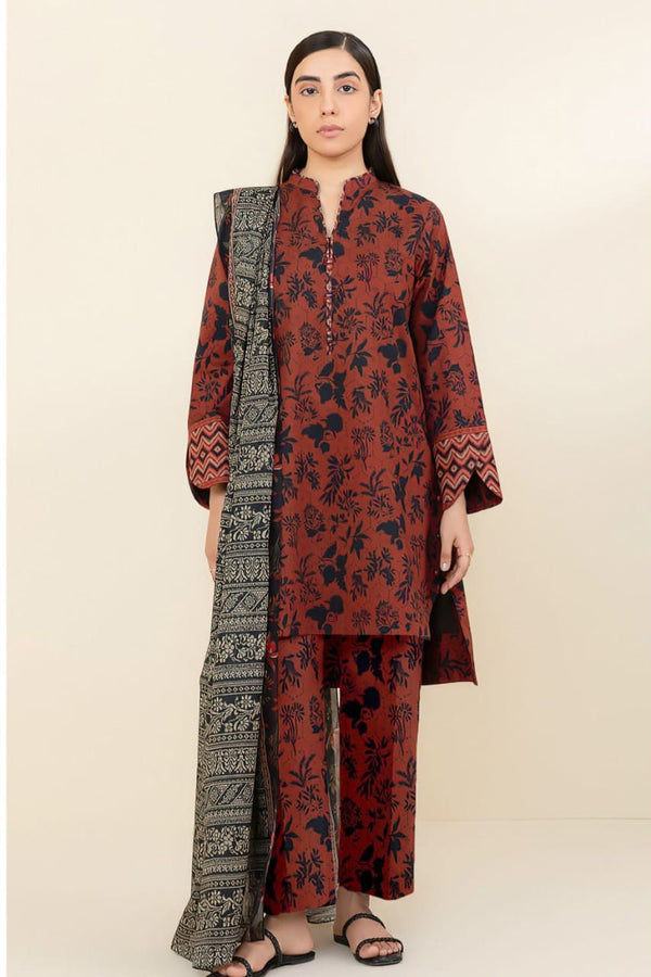 3 Piece Embroidered Lawn | B-13