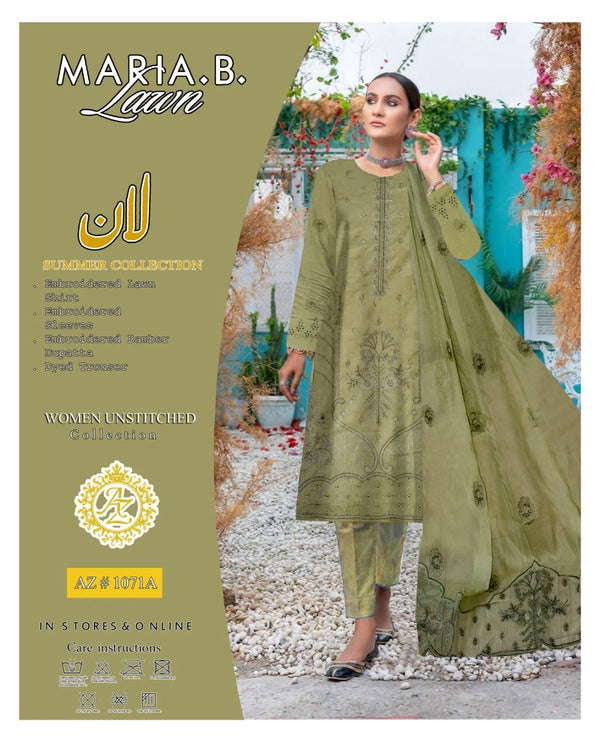 3 Piece Embroidered Lawn | MB-06